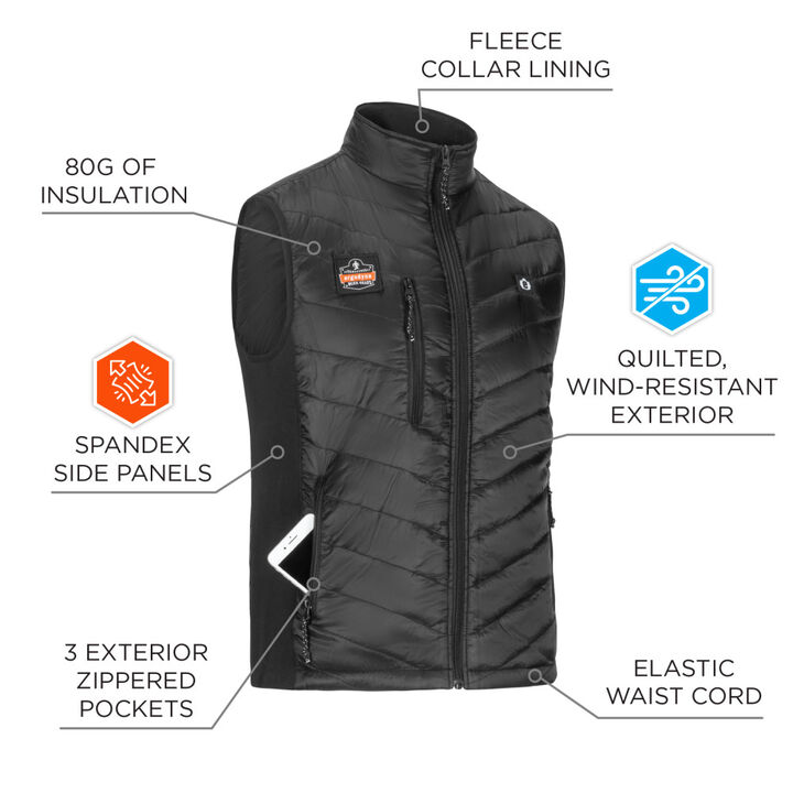 Ergodyne N-Ferno 6495 Rechargeable Heated Vest with Battery, large image number 5