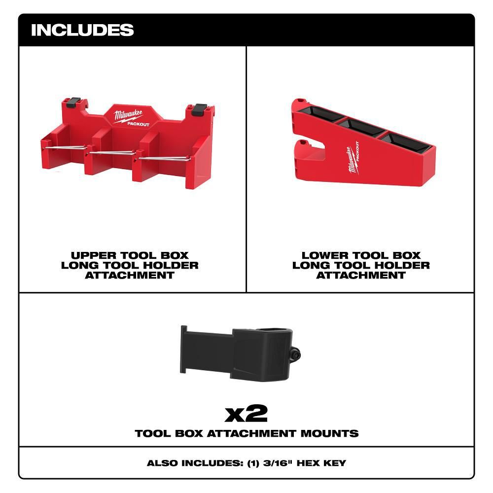 Milwaukee PACKOUT Tool Box Long Tool Holder Attachment, large image number 2