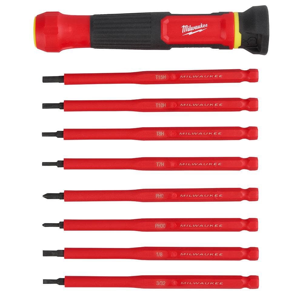 Milwaukee 8-in-1 1000V Insulated Precision Multi-Bit Screwdriver Set 48 ...