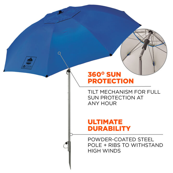 Ergodyne Lightweight Work Umbrella Blue, large image number 2