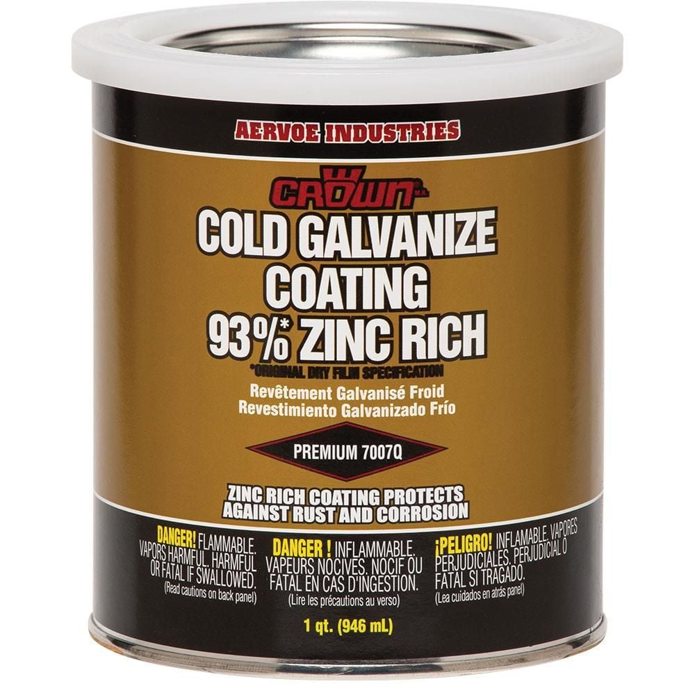 Crown Cold Galvanizing Coating 93% Zinc Rich 1 Quart, large image number 1