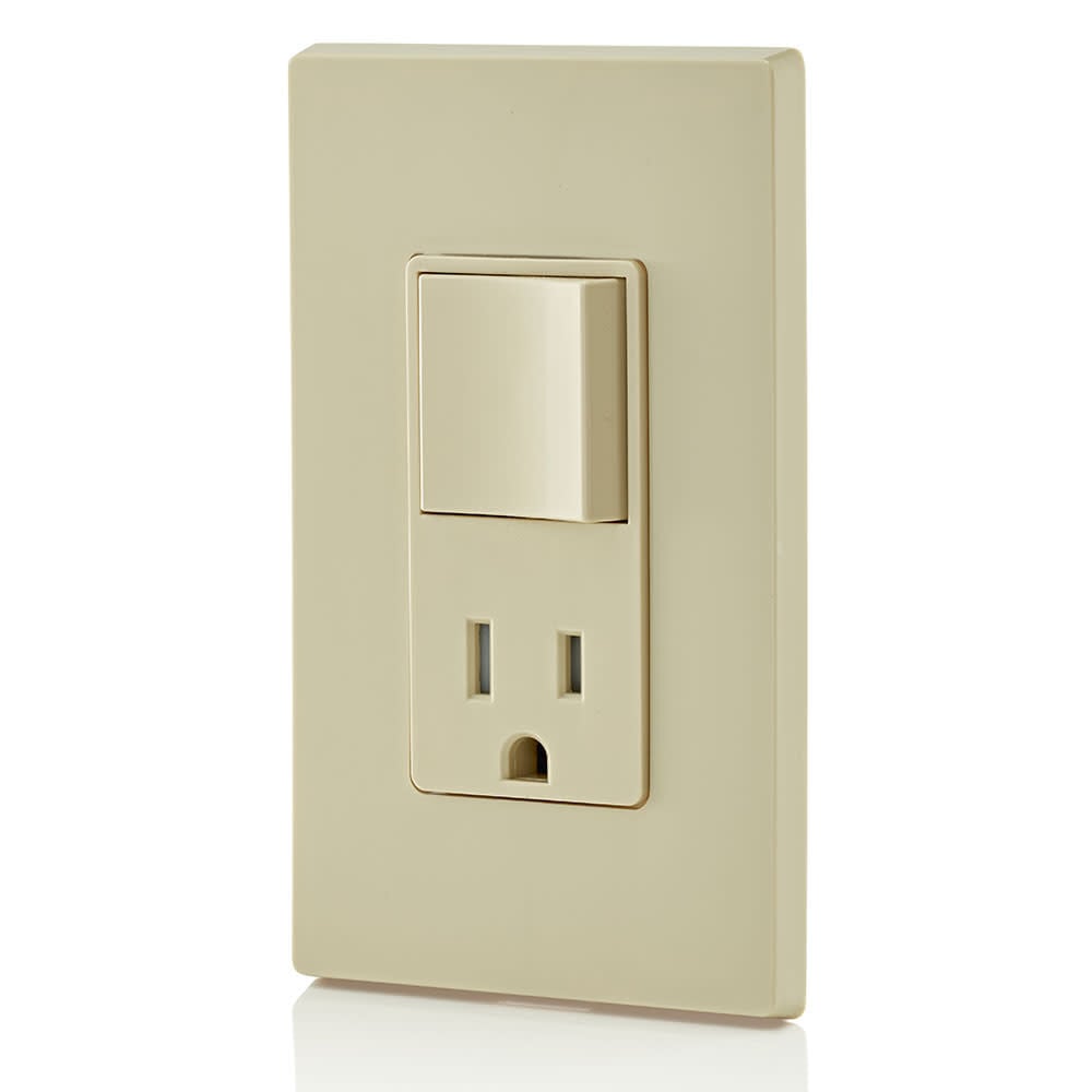 Leviton 15A Ivory Combination Decora Switch & Receptacle/Outlet, large image number 4