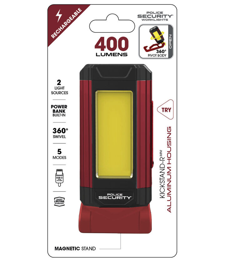 Police Security Kickstand-R Mini 400 Lumens Worklight, large image number 1