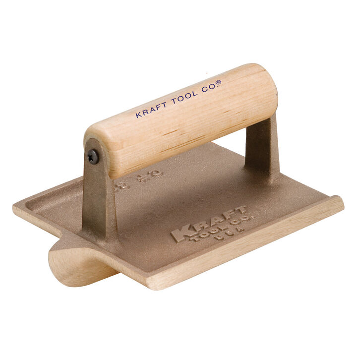 Kraft Tool Co 6 Inch x 4-1/2 Inch 3/8 Inch Radius Big Bit Bronze Groover with Wood Handle