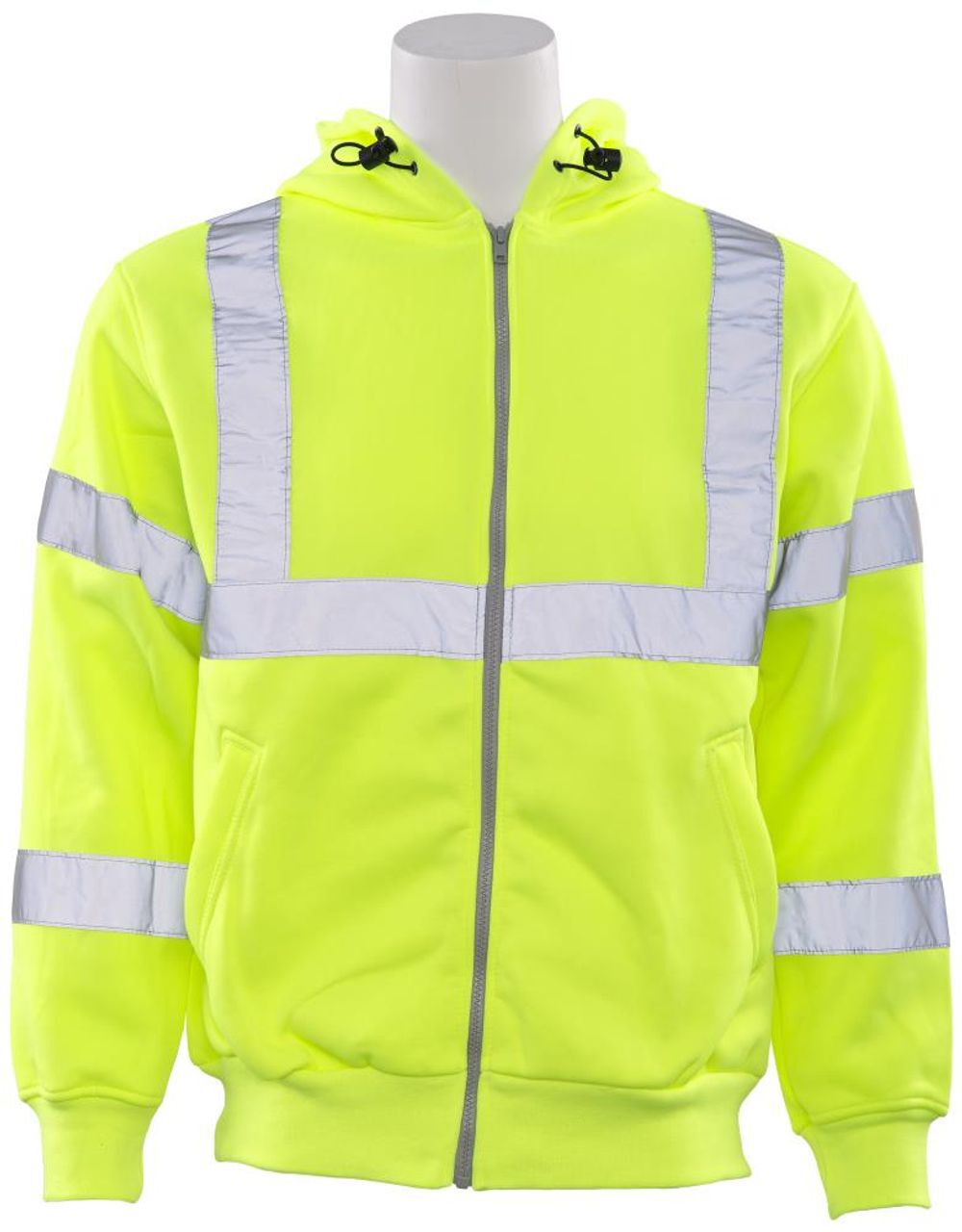 Delta Plus W375 Class 3 Hi Viz Lime Zippered Sweatshirt 2X, large image number 1