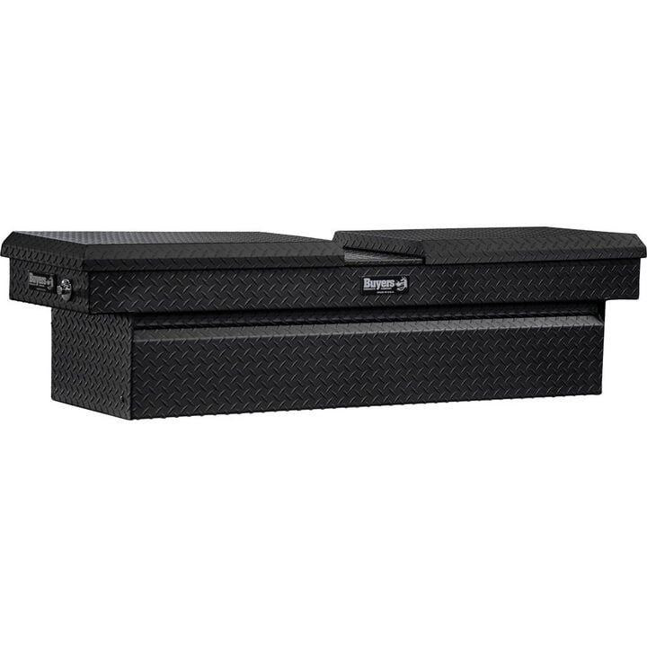 Buyers Products Company 23x27x71 Inch Textured Matte Black Diamond Tread Aluminum Gull Wing Truck Box, large image number 0