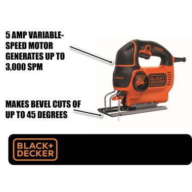 Black and Decker Smart Select 5 Amp Electric Jigsaw BDEJS600C from Black  and Decker - Acme Tools