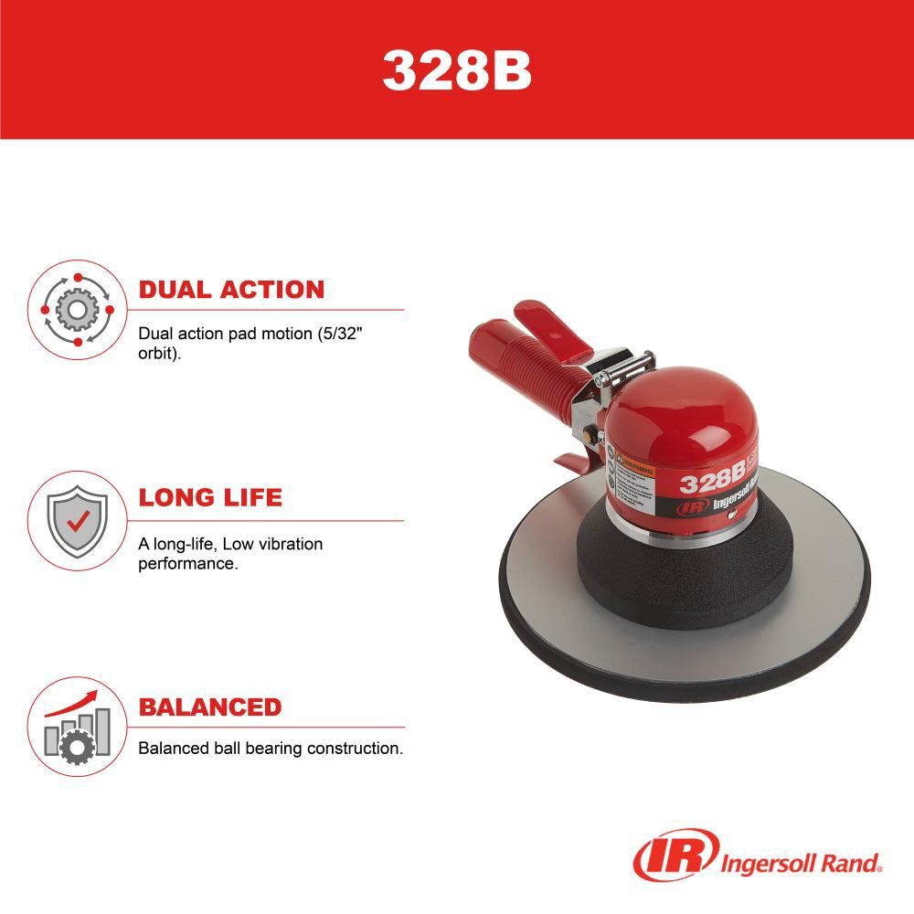 Ingersoll Rand 5/32 Inch Orbital Air Sander, 8 Inch PSA Pad, large image number 3