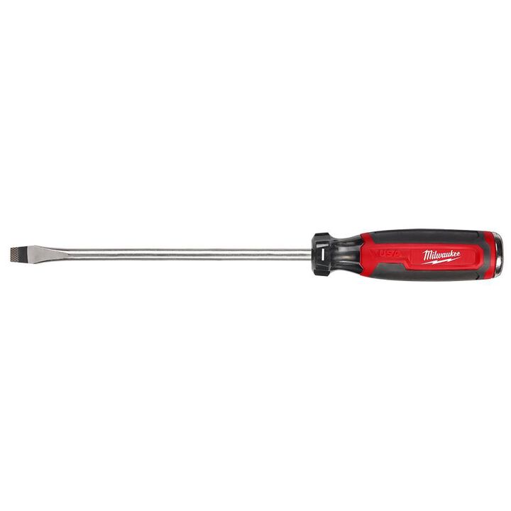 Milwaukee 3/8 Inch Slotted 8 Inch Cushion Grip Demolition Screwdriver