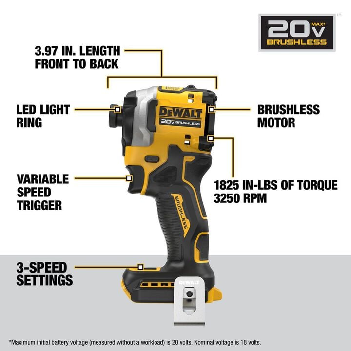 DEWALT 20V MAX  2-Tool Hammer Drill and Impact Combo Kit, large image number 3