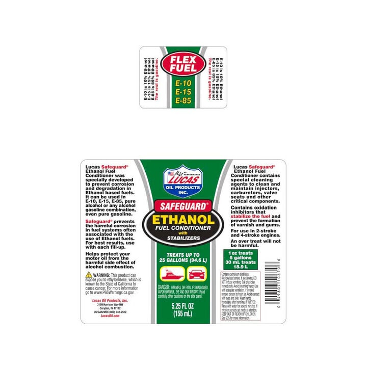 Lucas Oil 5.25 Oz Safeguard Ethanol Fuel Conditioner with Stabilizers, large image number 1