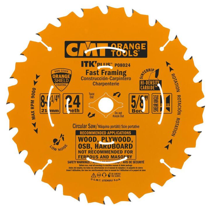 CMT ITK Plus Fast Framing 8-1/4In x 24T x 5/8In, large image number 0