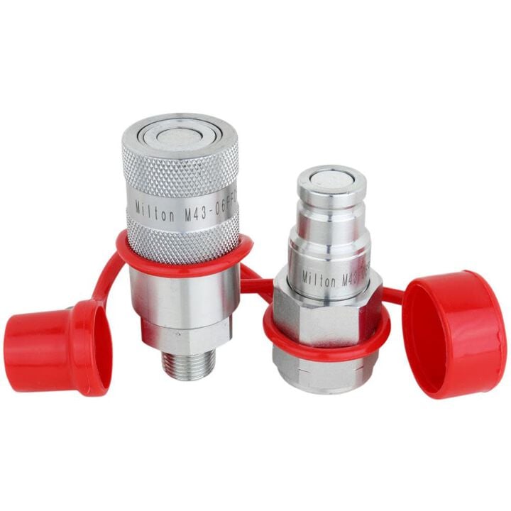 Milton 3/8in NPTF Hydraulic Flush Face Coupler Complete Set, large image number 0
