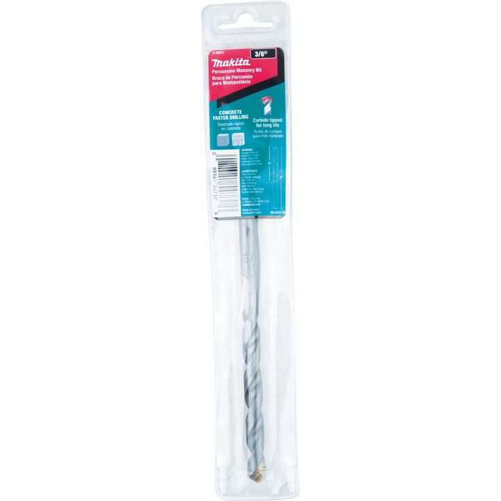 Makita 3/8in x 6in Carbide Tipped Percussion Masonry Hammer Drill Bit, large image number 3