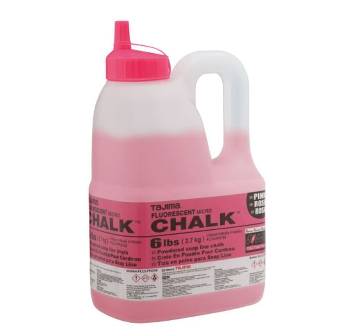 Tajima Micro Chalk Powdered Snap Line Chalk Fluorescent Pink 6 lbs, large image number 1