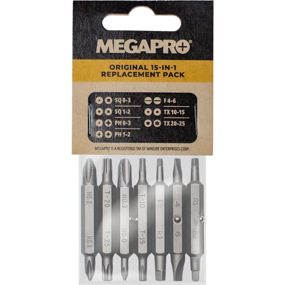 Megapro Replacement Bit Set for 15-in-1 Multi-Bit Screwdriver, large image number 1