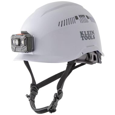Klein Tools Safety Helmet Vented-Class C with Rechargeable Headlamp White, large image number 0