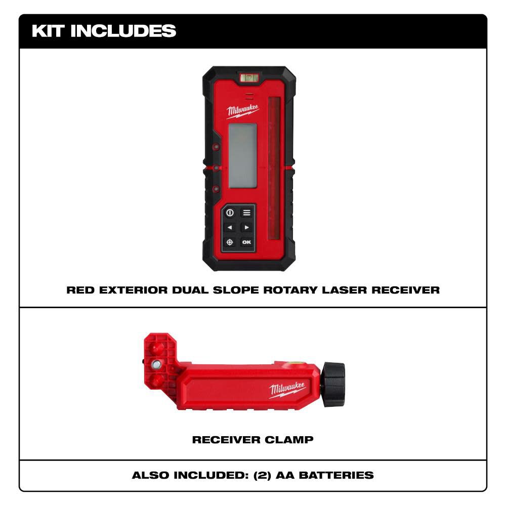 Milwaukee Red Exterior Dual Slope Rotary Laser Receiver 3714 Sansujyuku sansujyuku.com