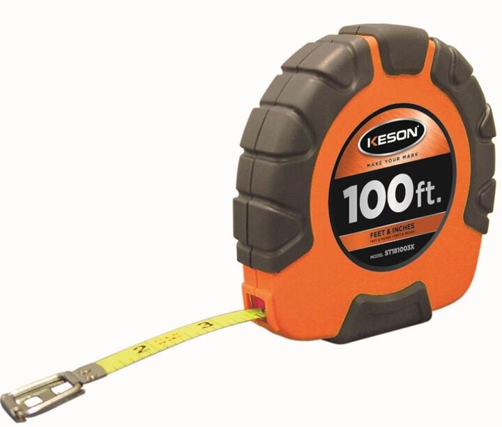 Keson 100 ft. Steel Closed Reel Tape Speed Rewind Feet and Inches, large image number 0