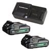 Metabo HPT Promotional 18V Lithium Ion 2.0Ah Batteries with Charge Indicators and Charger Kit, small image number 1