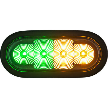 Buyers Products Company 6 Inch LED Oval Strobe Light with Amber/Green LEDs and Clear Lens