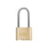 Master Lock 2" Padlock Combination Wide Resettable Brass with 2 1/4" Stainless Steel Shackle, small