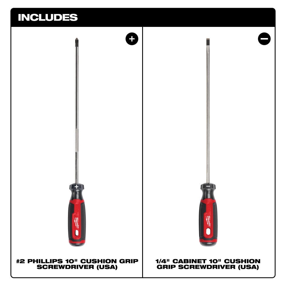 Milwaukee Cushion Grip Screwdriver 2 Piece Set USA, large image number 2