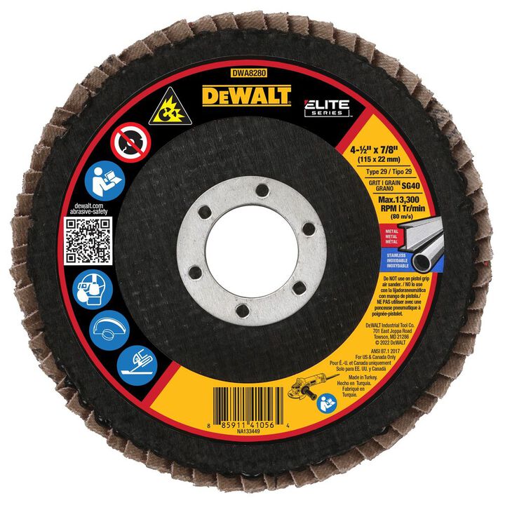 DEWALT 4-1/2in X 7/8in 40G T29 XP CERAMIC FLAP DISC