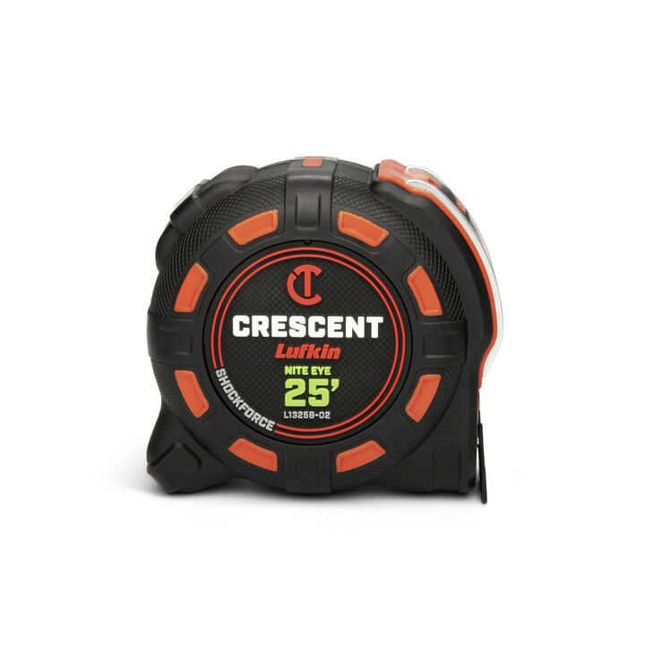 Crescent Lufkin 1-1/4 Inch x 25 Ft. SHOCKFORCE NITE EYE Tape Measure