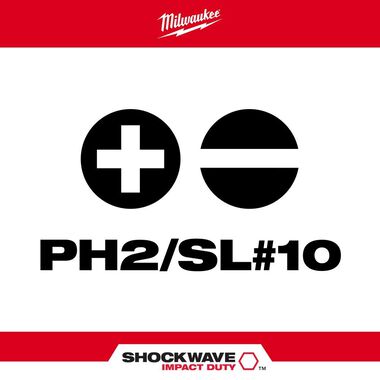 Milwaukee SHOCKWAVE Impact Phillips #2 / Slotted 1/4 in. Double Ended Bit, large image number 1