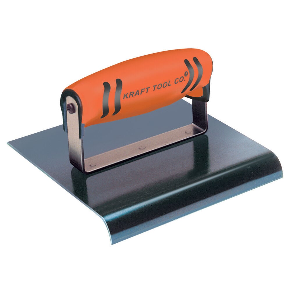 Kraft Tool Co 6 Inch x 6 Inch x 1/2 Inch Radius Blue Steel Edger with ProForm Handle, large image number 1