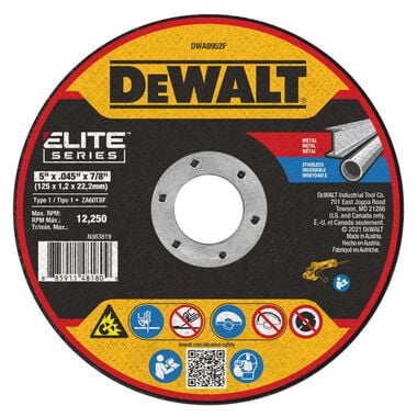 DEWALT 5 x .045 x 7/8 T1 XP CER Cut-Off Wheel