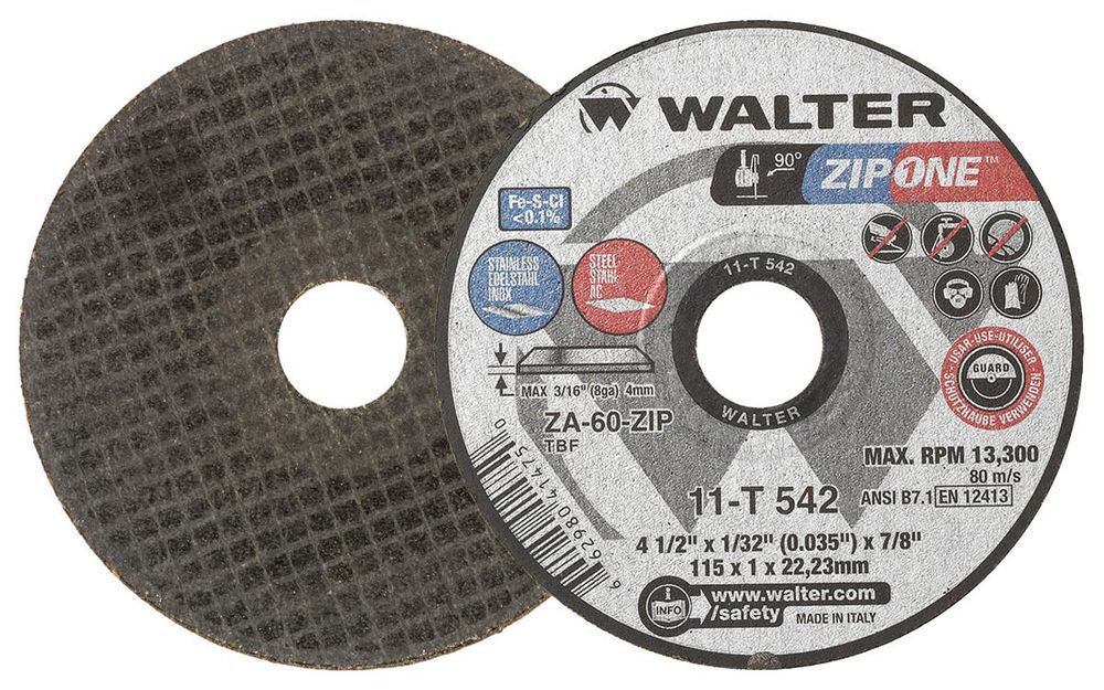 Walter Cut-Off Wheel, 4-1/2 x 1/32 x 7/8 Inch ZIP ONE, Type 1, large image number 1