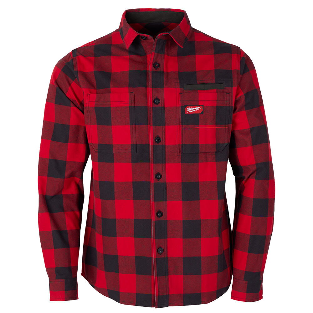 Milwaukee GRIDIRON Flannel Shirt – Red Size 2XL – M551R-2X