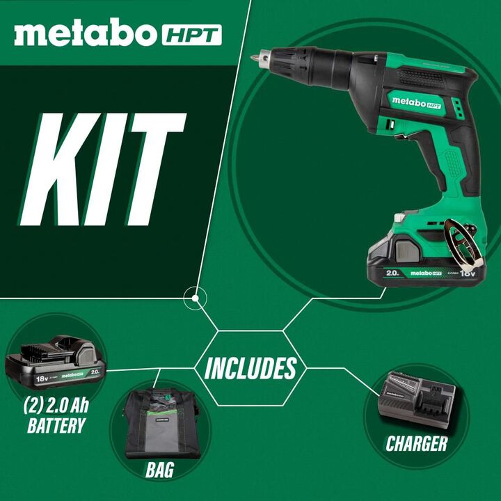 Metabo HPT 18V MultiVolt Drywall Screw Gun Cordless Kit, large image number 1