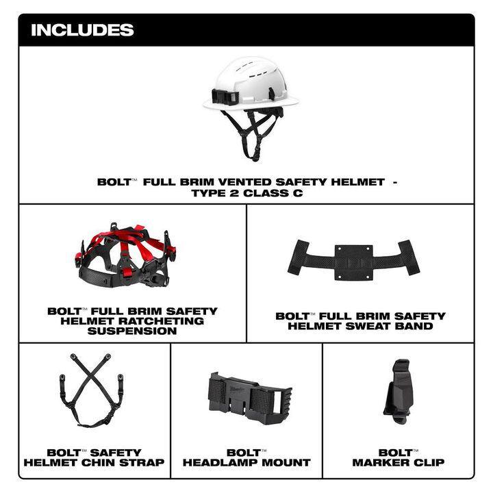 Milwaukee BOLT Yellow Full Brim Vented Safety Helmet Type 2 Class C & Cooling Fan Bundle, large image number 9
