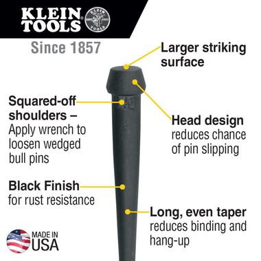 Klein Tools Broad-Head Bull Pin 1-1/4-Inch, large image number 1
