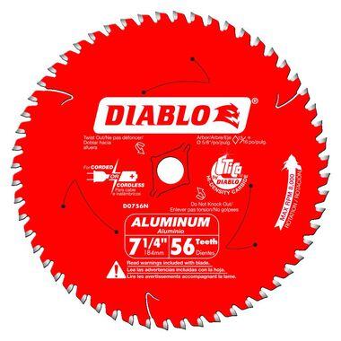 Diablo Tools 7-1/4in x 56 Tooth Thick Aluminum Cutting Saw Blade