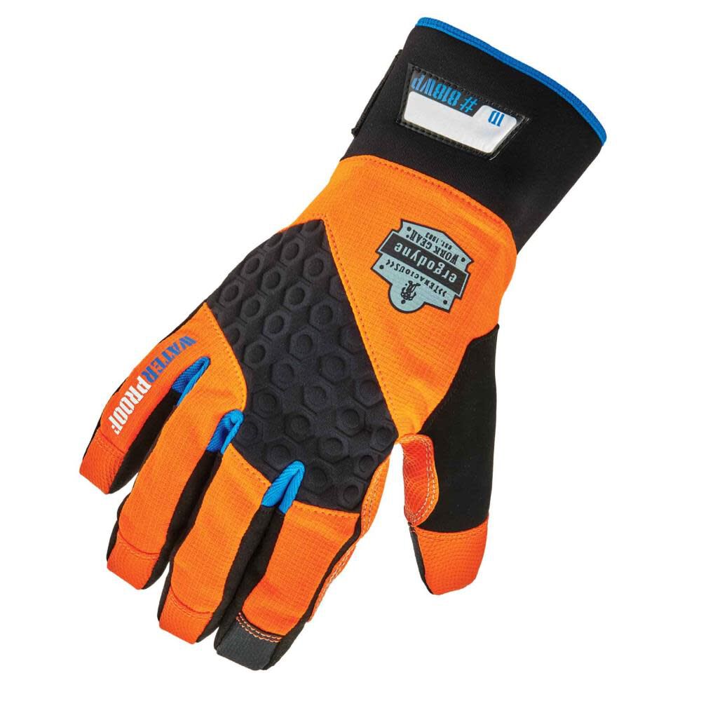 Ergodyne Proflex 818WP Thermal Waterproof Gloves, Orange, Size Small – 17392