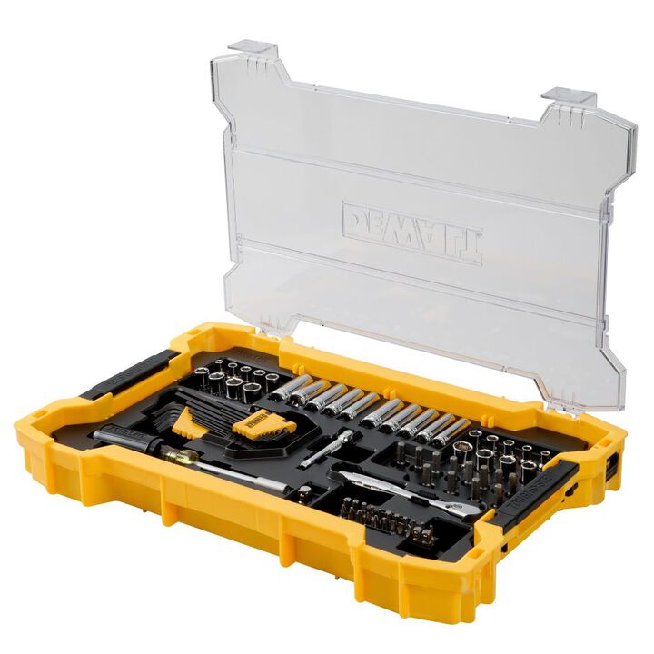 DEWALT Promotional 131 pc. 1/4 in. and 3/8 in. Mechanic Tool Set with TOUGHSYSTEM 2.0 Shallow Tool Trays, large image number 2