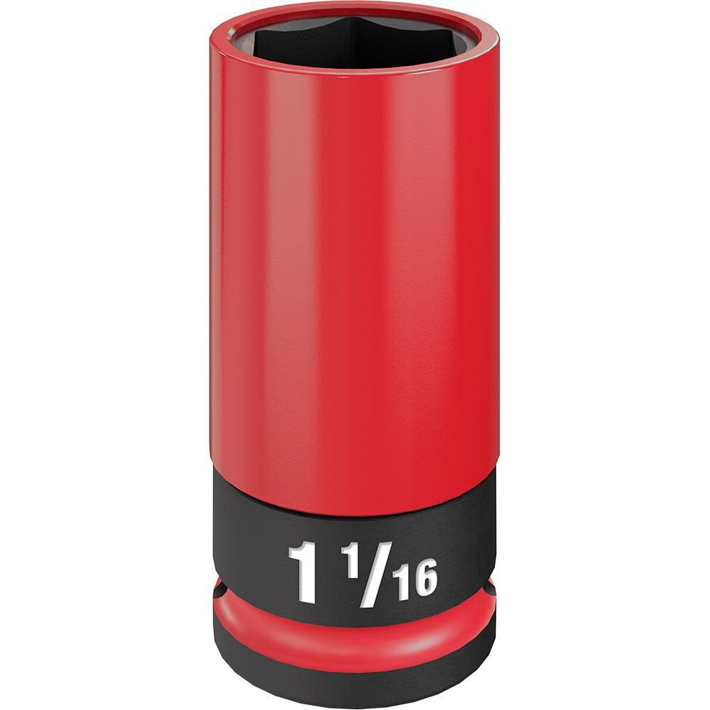 Milwaukee SHOCKWAVE Impact Duty Socket 1/2 Drive 1-1/16in SAE Lug Nut Wheel - 49-66-7815