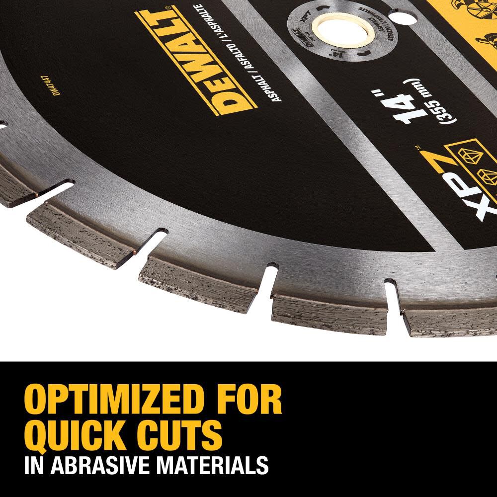 DEWALT XP7 Asphalt 14 Inch Segmented Rim Diamond Blade for Quick Cuts in Abrasive Materials, large image number 7