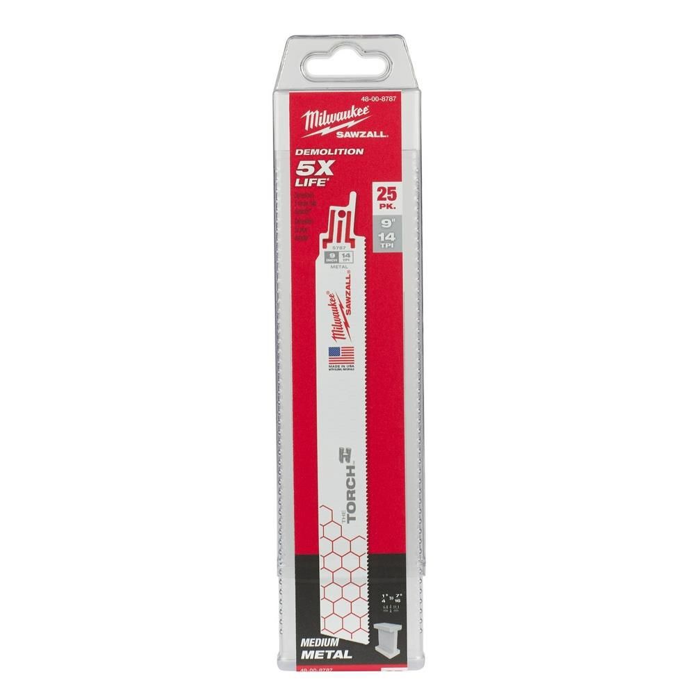 Milwaukee 9 in. 14 TPI THE TORCH SAWZALL Blade 25PK, large image number 11