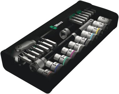 Wera Tools 28pc 1/2in Drive 8100 SC 9 Zyklop Speed Ratchet Set