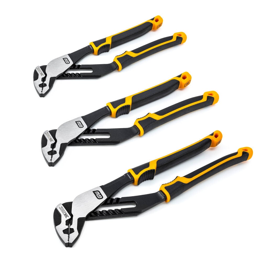GEARWRENCH PITBULL K9 Straight Jaw Dual Material Tongue & Groove Pliers Set, 3 Piece – 82205CAZ