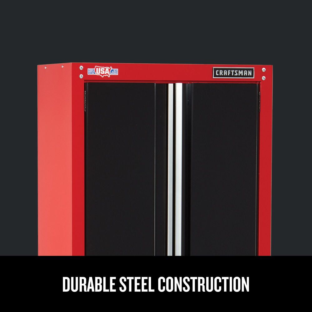 CRAFTSMAN 32 Inch Wide Freestanding Tall Garage Storage Cabinet, Red, large image number 2