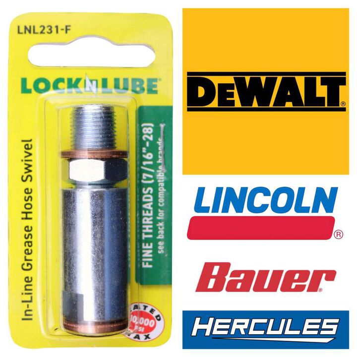 Lock N Lube 1/8 Inch NPT 10000 Psi In-Line Grease Hose Swivel, large image number 4