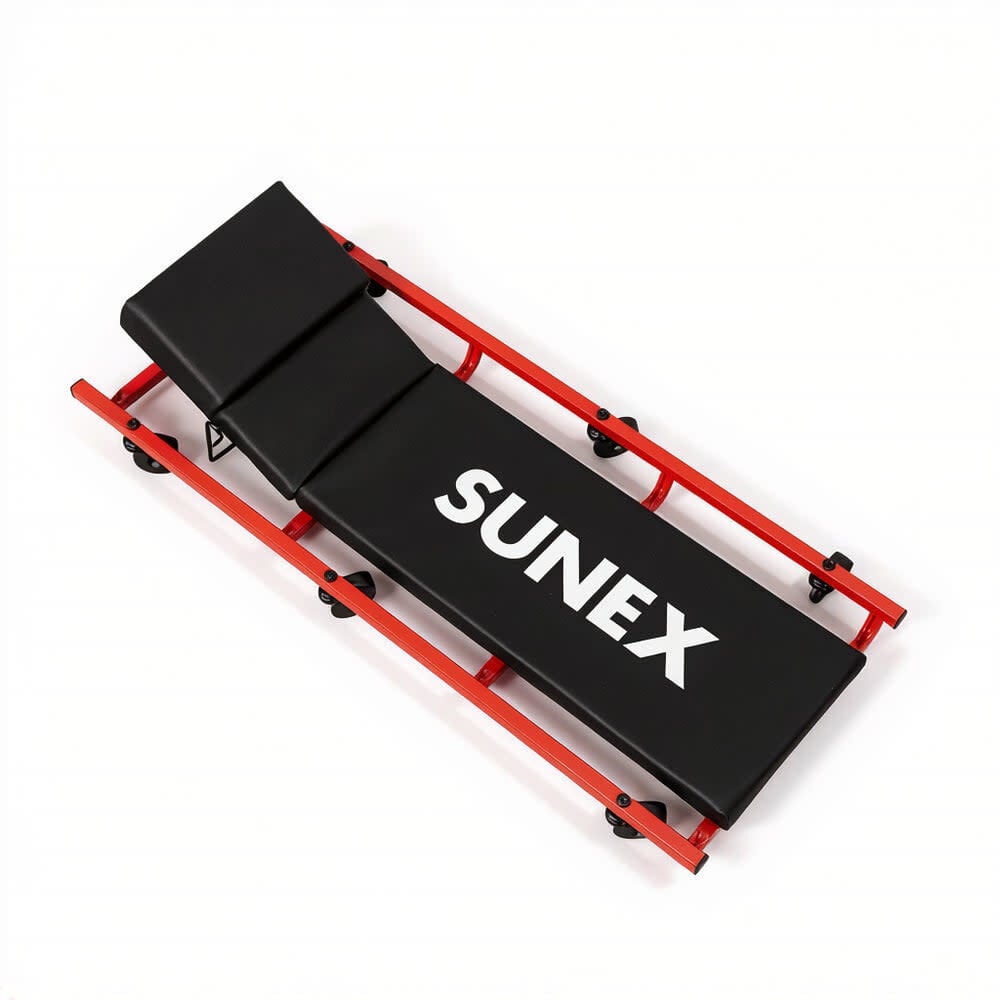 Sunex 6 Caster Creeper with Adjustable Headrest Black & Red, large image number 1