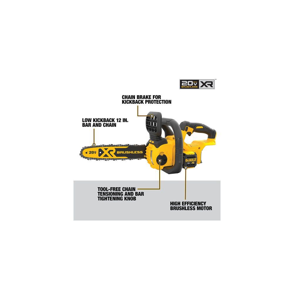 DEWALT 20V MAX Compact Brushless Cordless Chainsaw (Bare Tool) DCCS620B from DEWALT Acme Tools