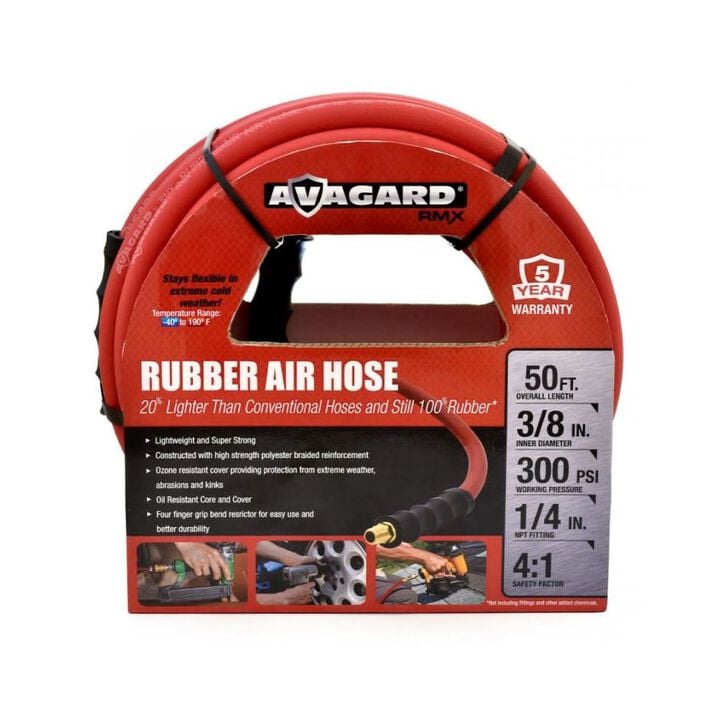 BluBird Avagard 3/8 Inch x 25 Ft. Rubber Air Hose Assembly, large image number 0
